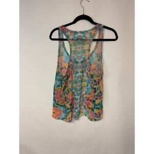 Aeropostale Blouse Sheer SZ XL Racer Back Multi Floral Delicate Boho